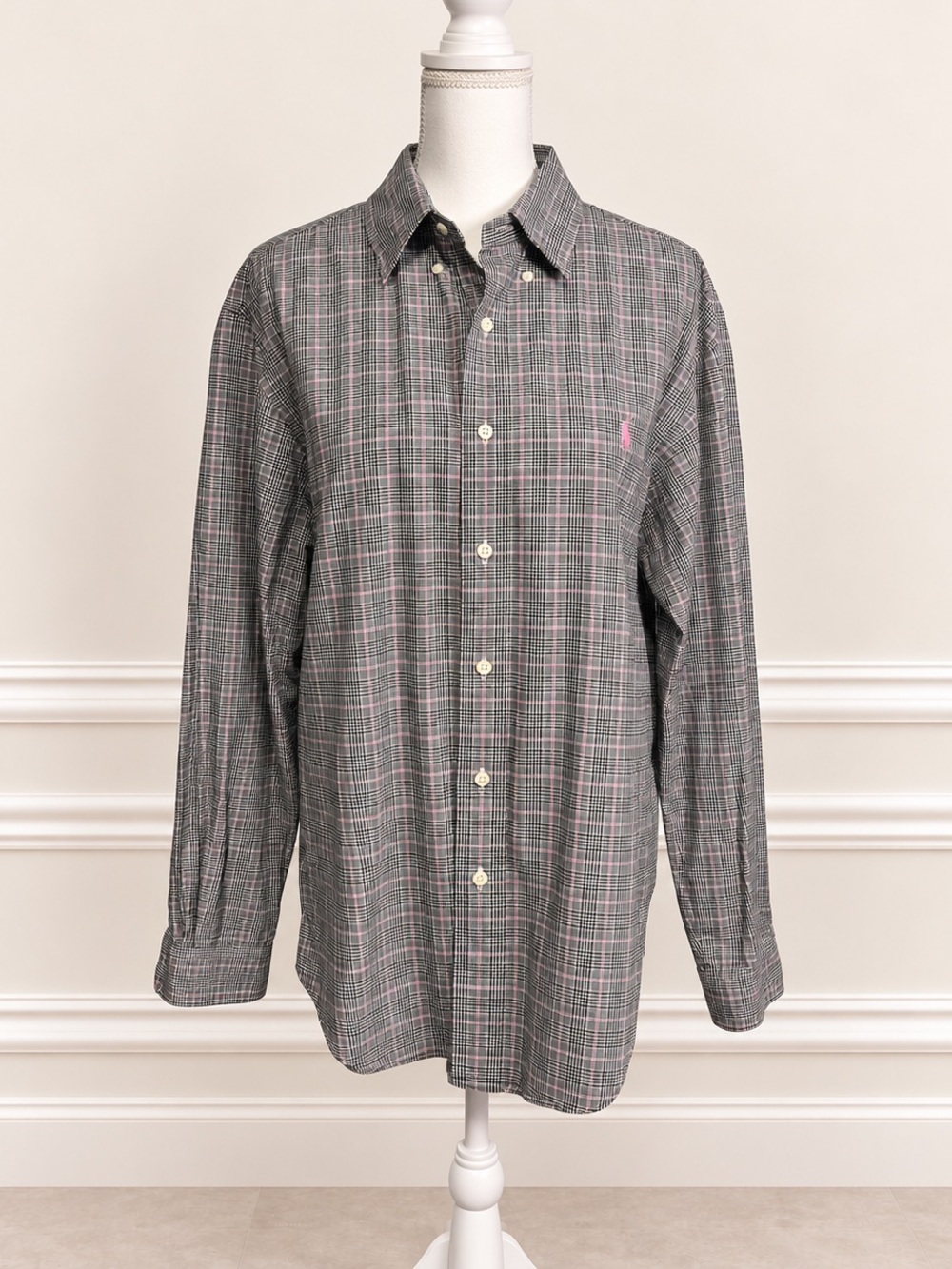 Ralph Lauren Classic Fit Plaid Shirt Large Pink Pony Preppy Men’s Heritage Fall